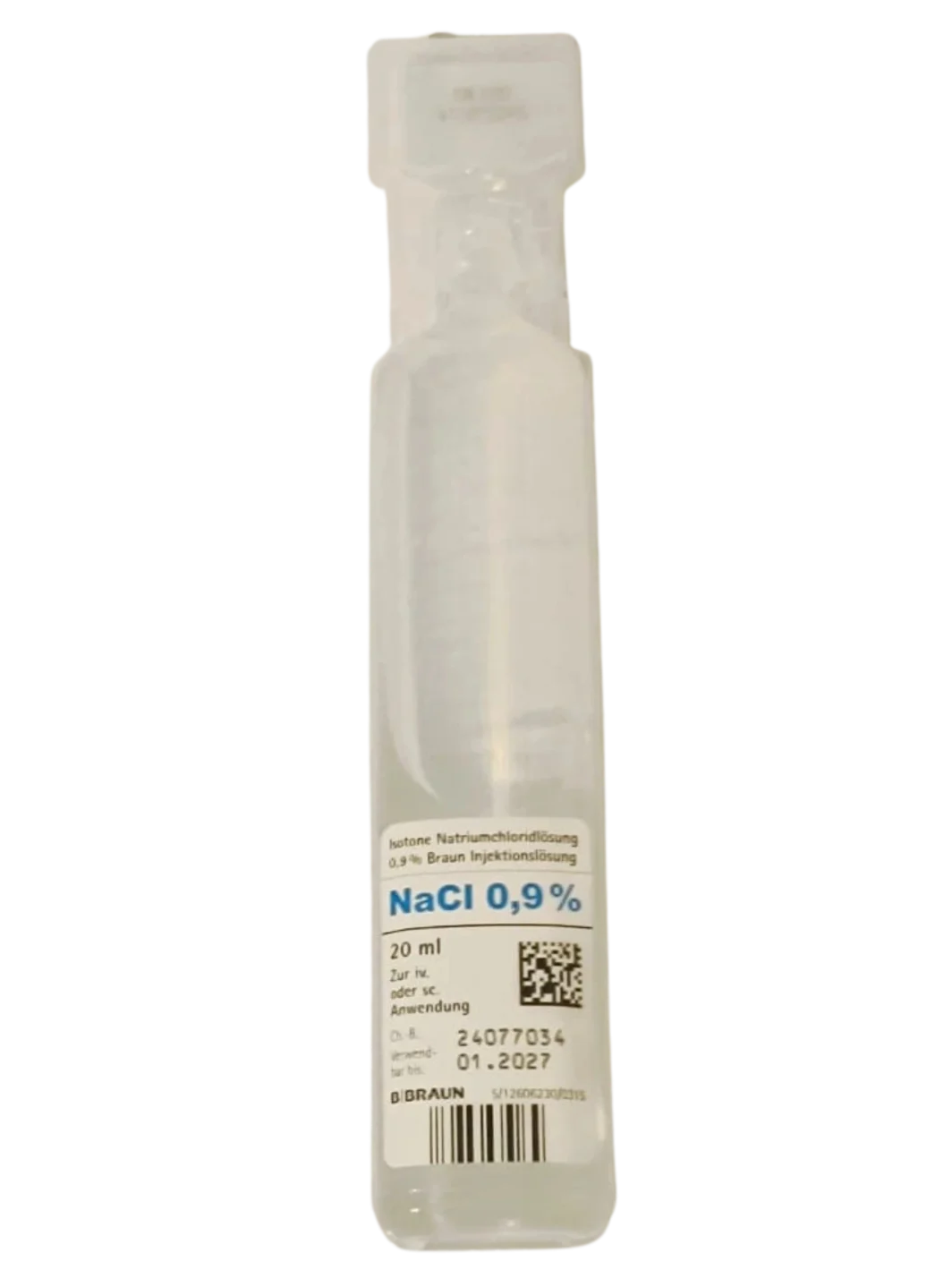 NaCl (0,9% saltvandsopløsning) – 20 ml til injektion og næsespray